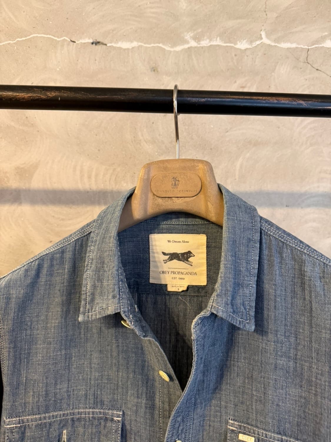 오베이 프로파간다 샴브레이 셔츠 슬림100 상품이미지2