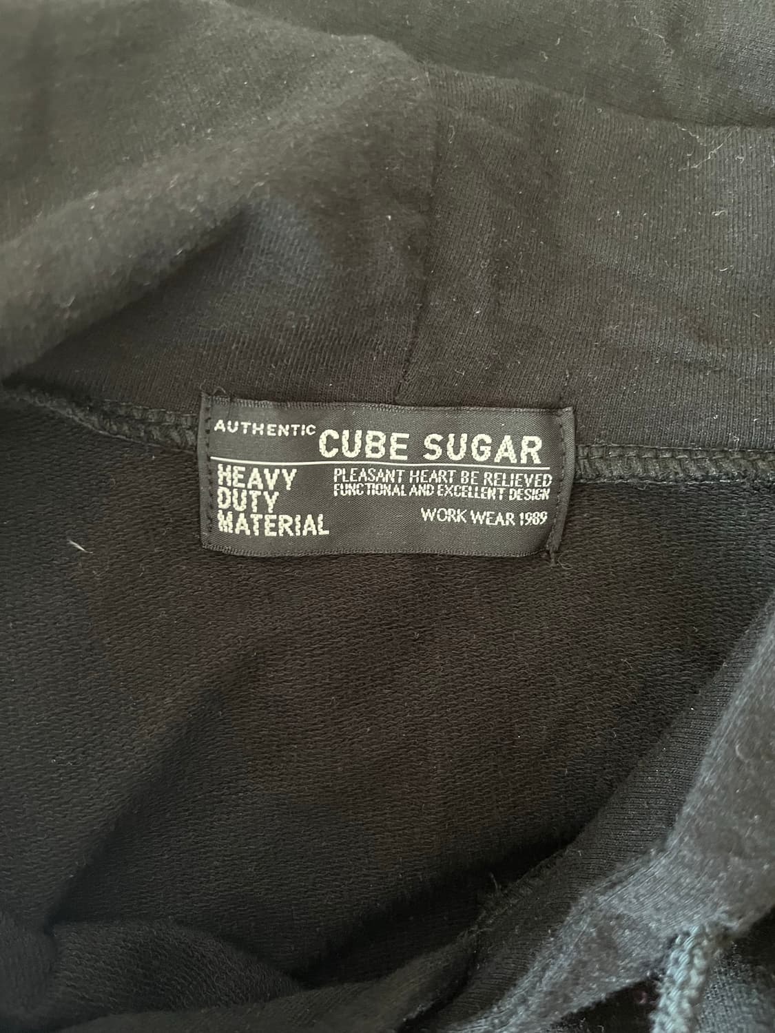 CUBE SUGAR 오버핏 면 블랙 후드 롱원피스 상품이미지8