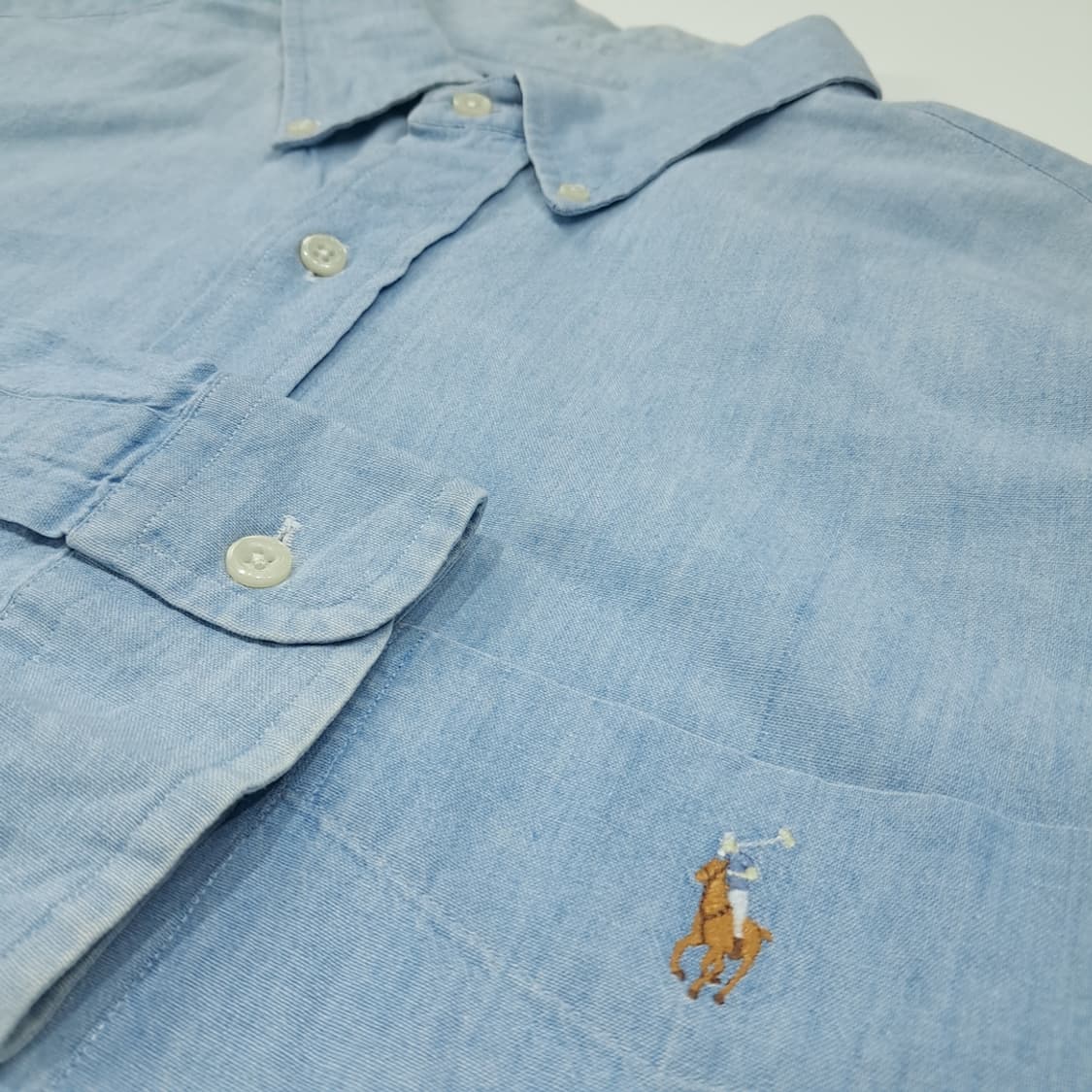 CL658 XL 폴로 90s 멀티포니 샴브레이 셔츠 남방 상품이미지4