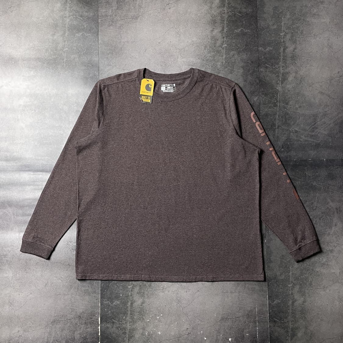 CARHARTT 칼하트 데드스탁 브라운 레터링 긴팔 티셔츠 A00973 상품이미지1