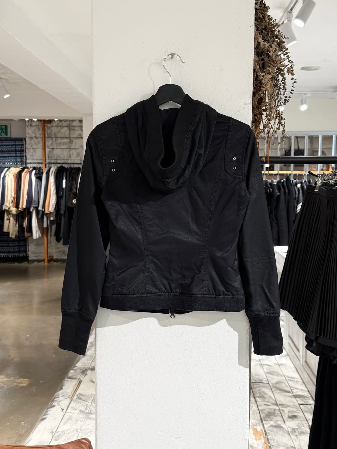 아르마니 익스체인지 블랙 코튼 나일론 후디 집업 자켓 상품이미지6