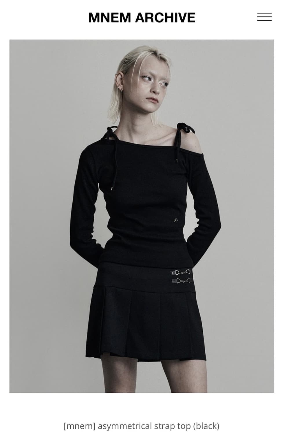 므넴 자체제작 원숄더 스트랩 탑 상품이미지2