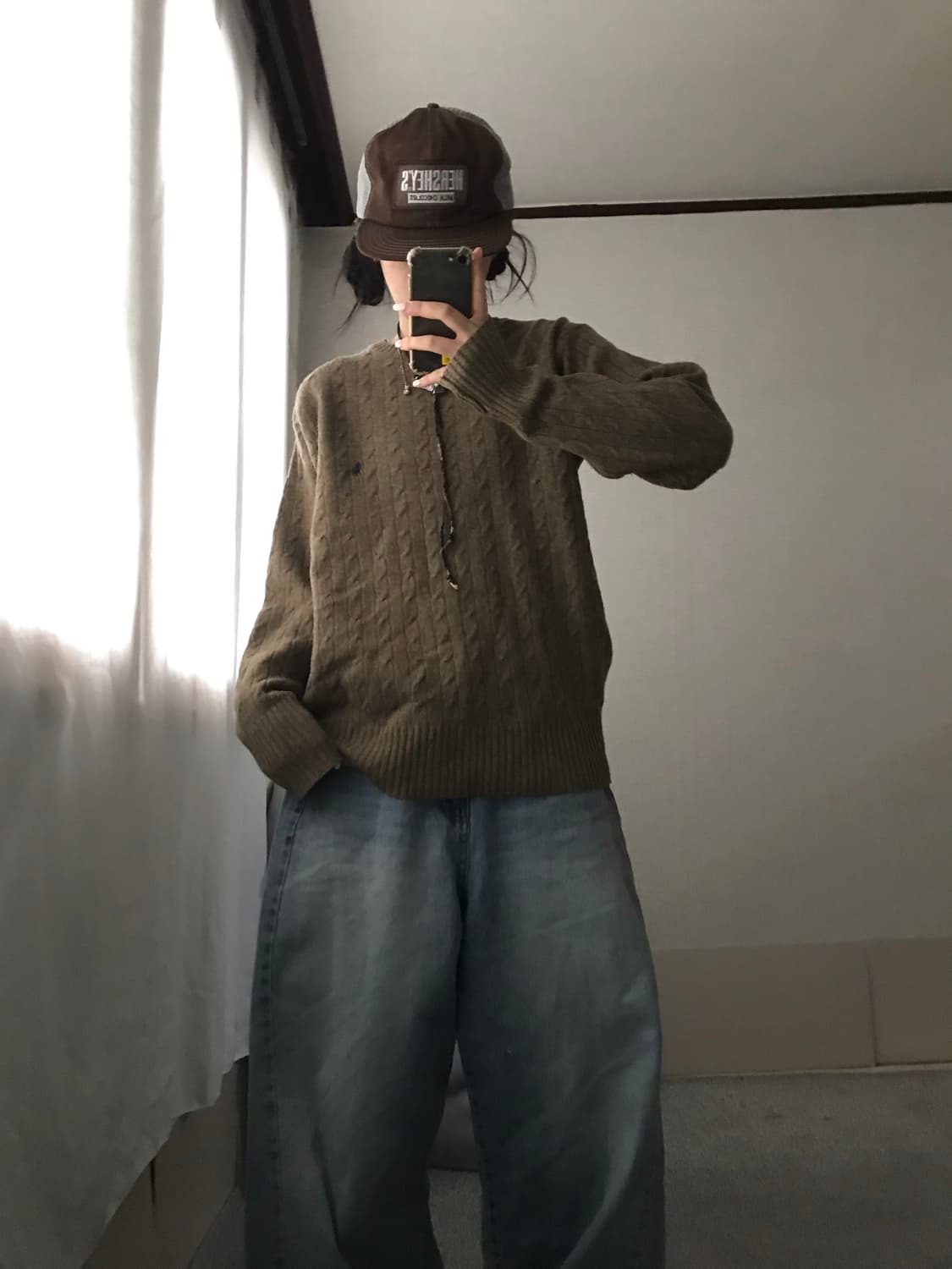 폴로 카키 보카시 니트 상품이미지2