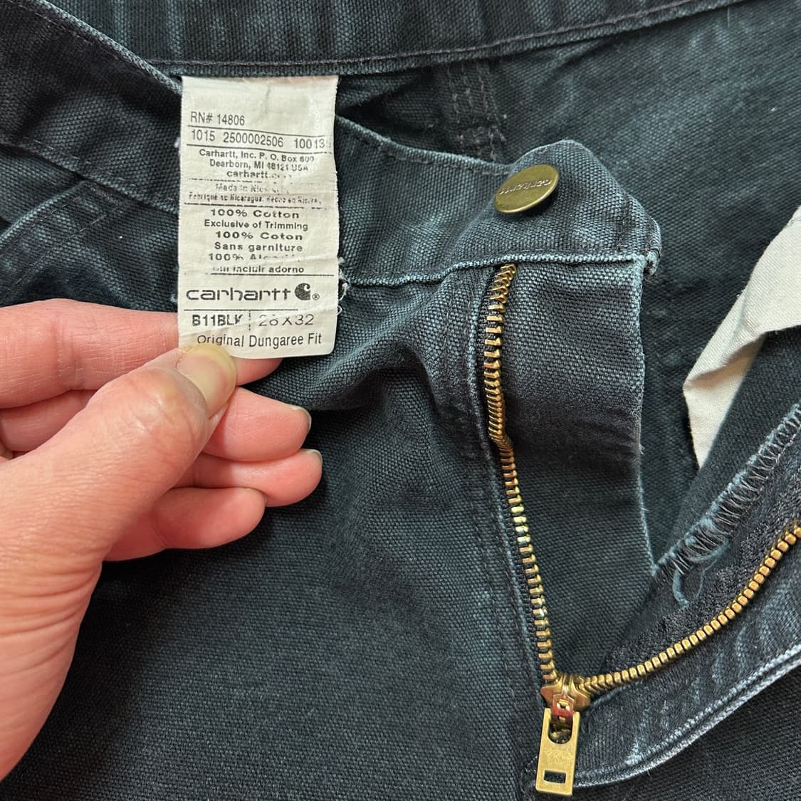 칼하트 카펜터 팬츠 B11-BLK 28 상품이미지7