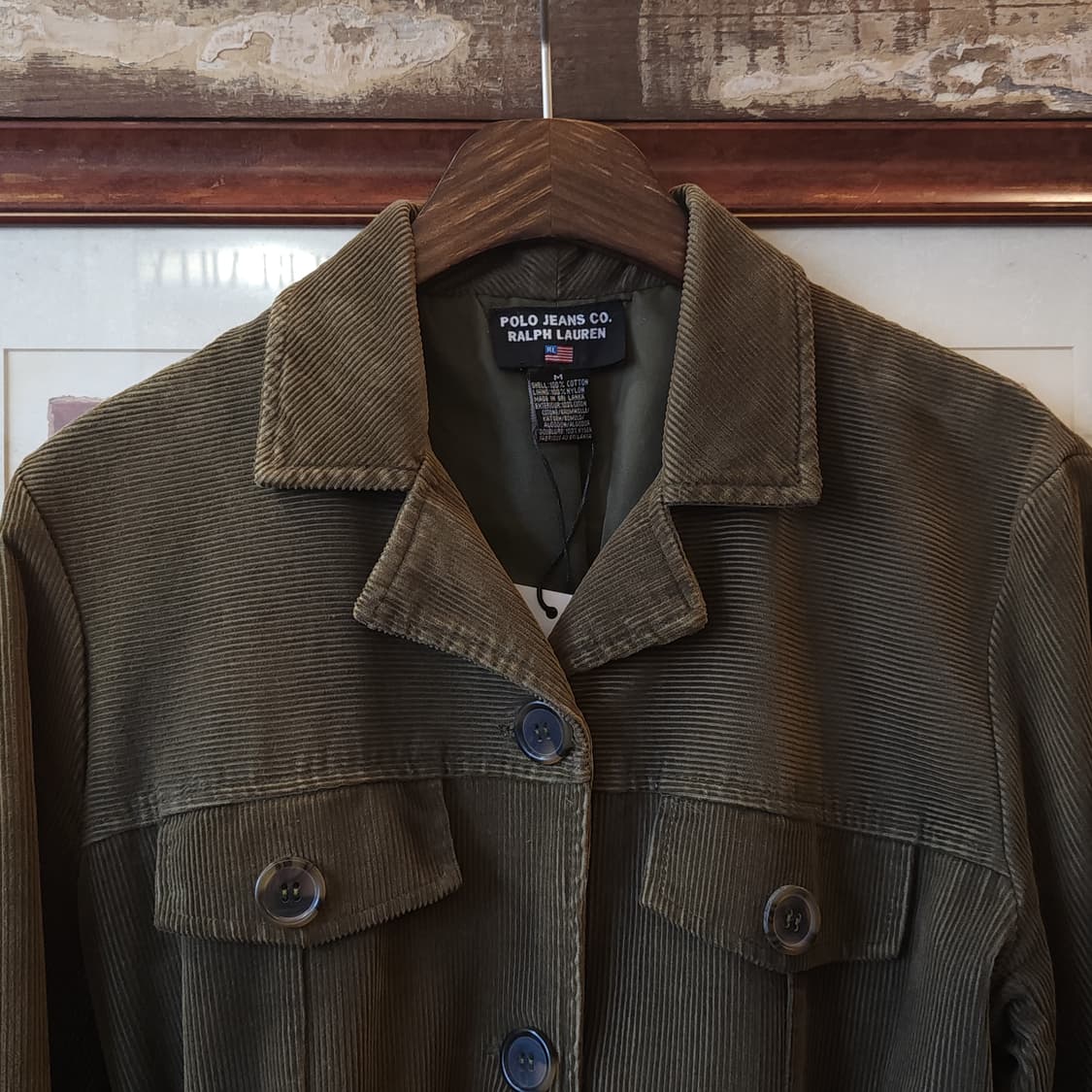 00년대 폴로 진스 여성용 벨티드 디테일 코듀로이 사파리 자켓 M 상품이미지5