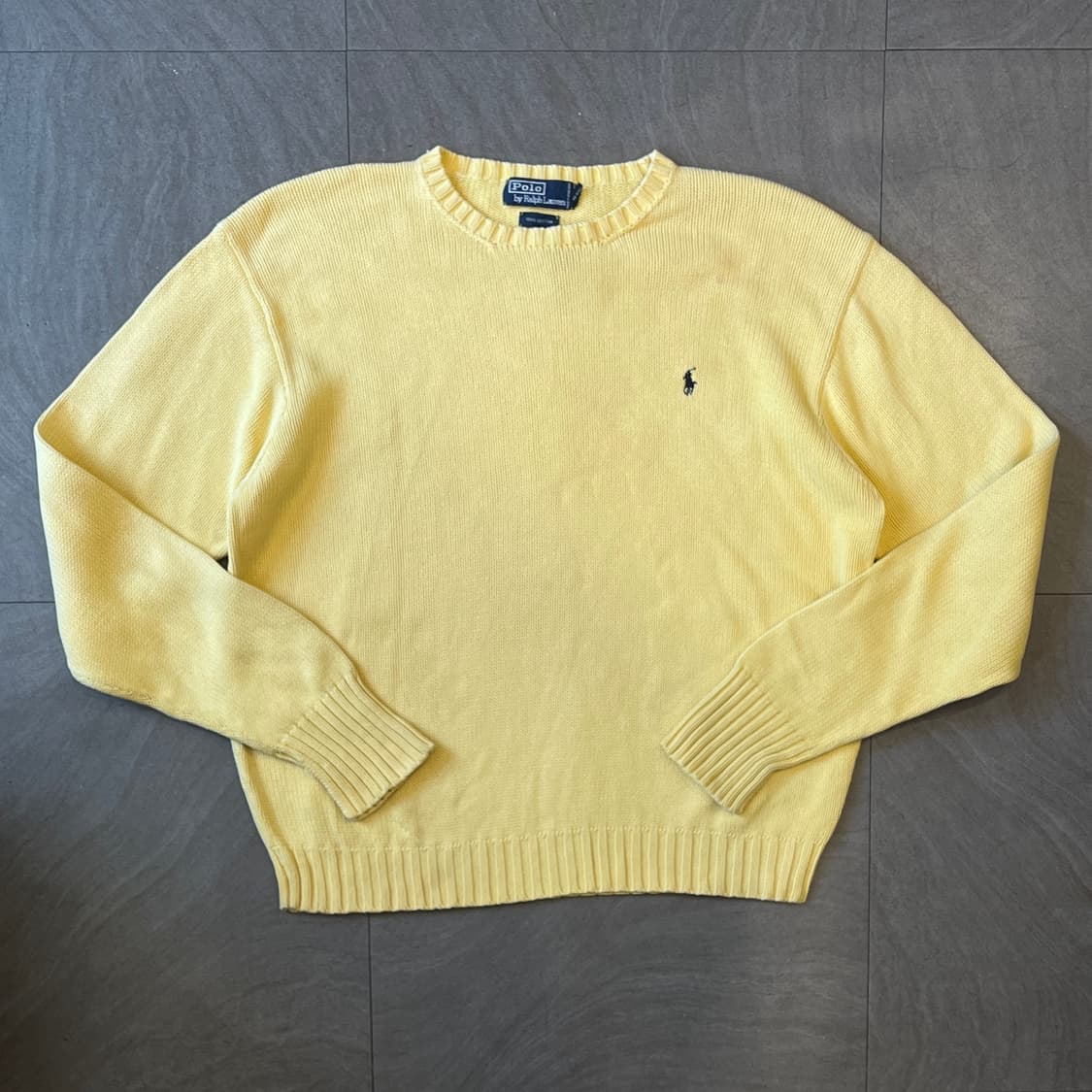 폴로 정품 해비 옐로우 코튼 니트 상품이미지1