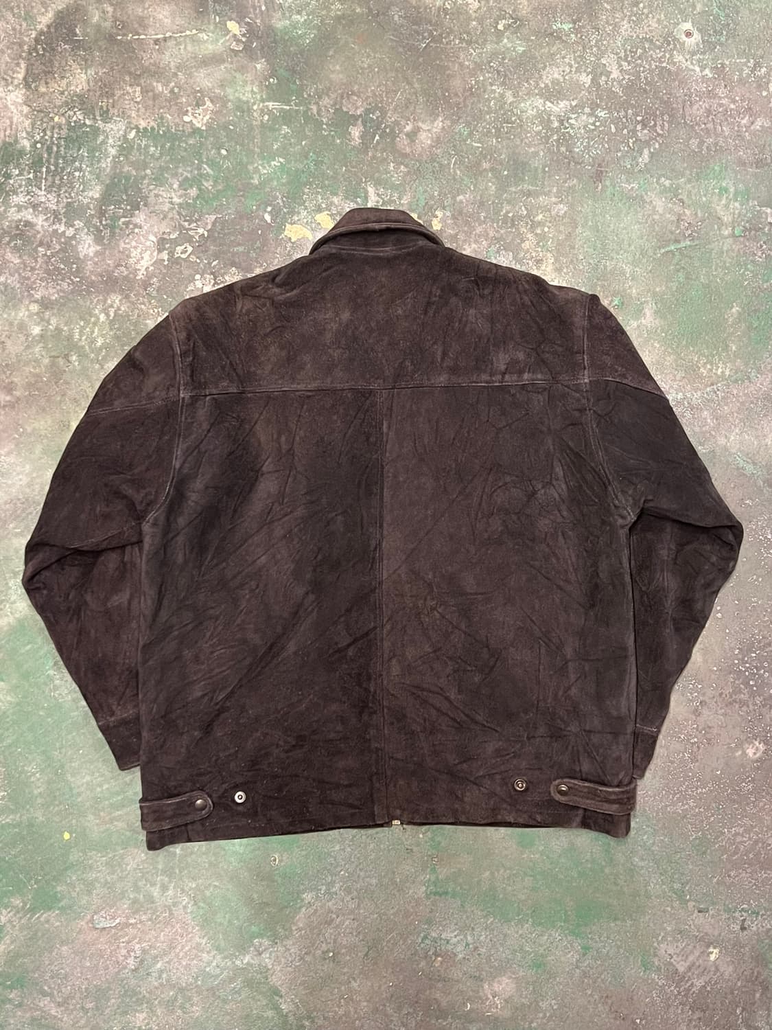 90's [XL] 가죽 자켓 빈티지 스웨이드 레더 퀼팅 풀집업 자켓 상품이미지10