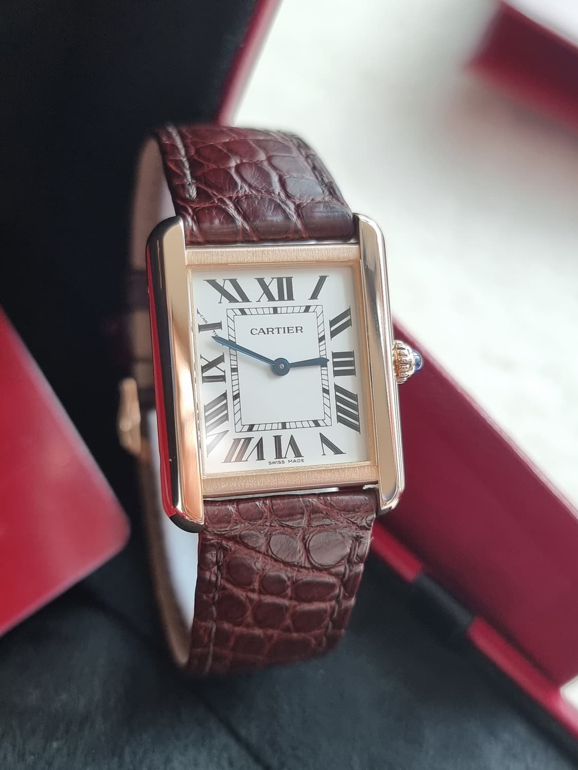 [까르띠에 풀세트] 탱크솔로 18K 로즈골드 SM 남여공용 시계 20년 상품이미지3
