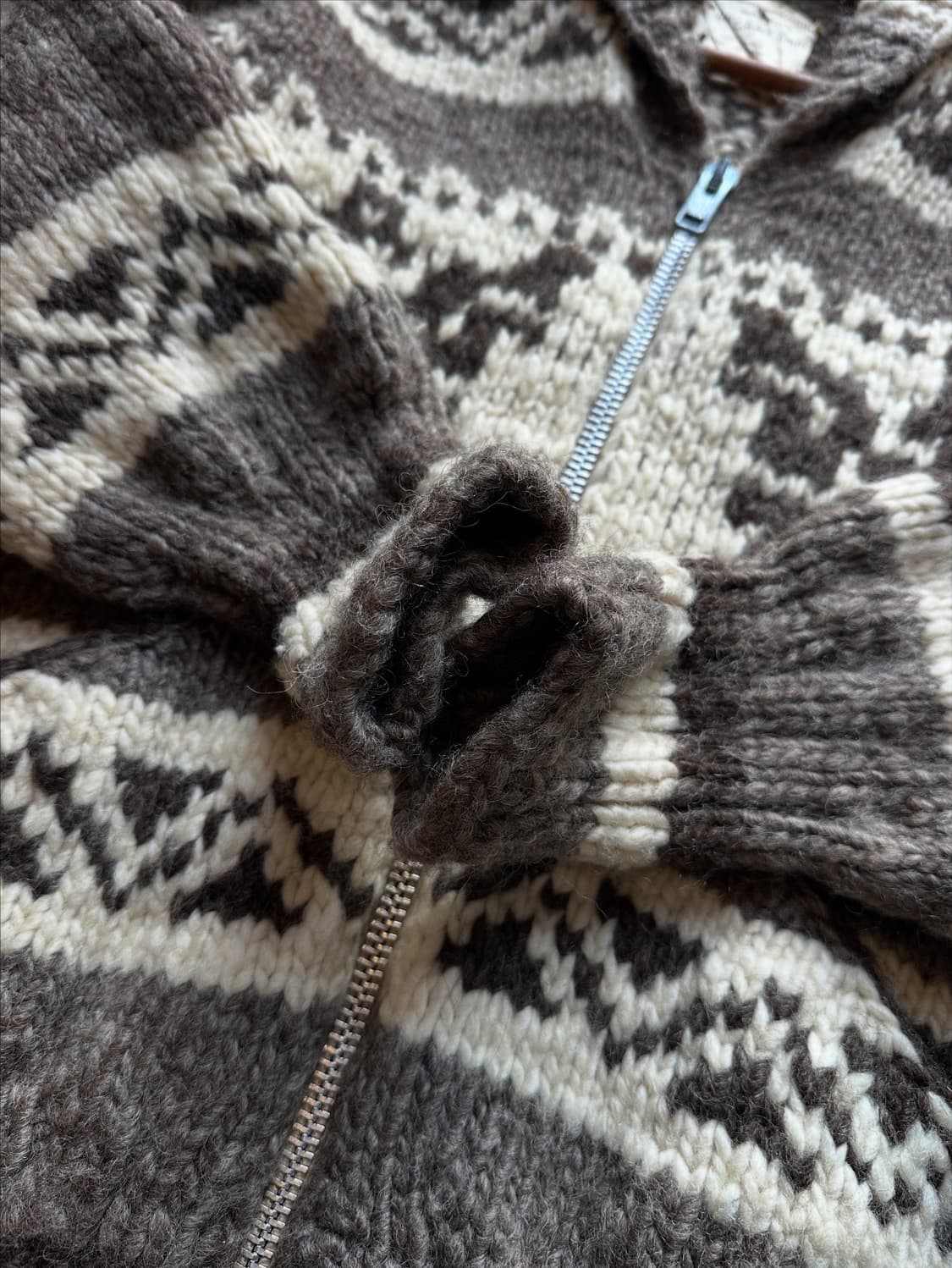 80s Hill's Indian Crafts캐나다 헤비울 코위찬 스웨터 상품이미지6