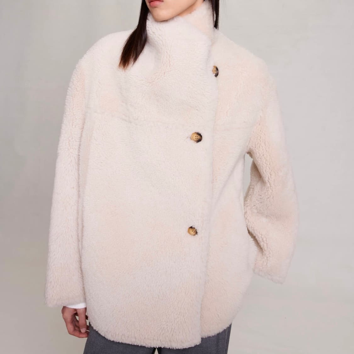 🖤 마쥬(Maje) Galezoe 양가죽 리버서블 시어링 무스탕 상품이미지4