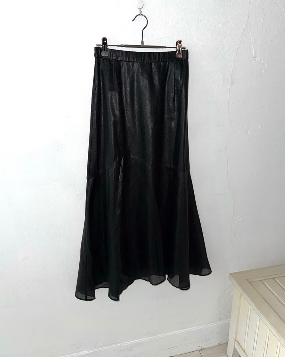 Black Glossy Long Skirt 상품이미지9