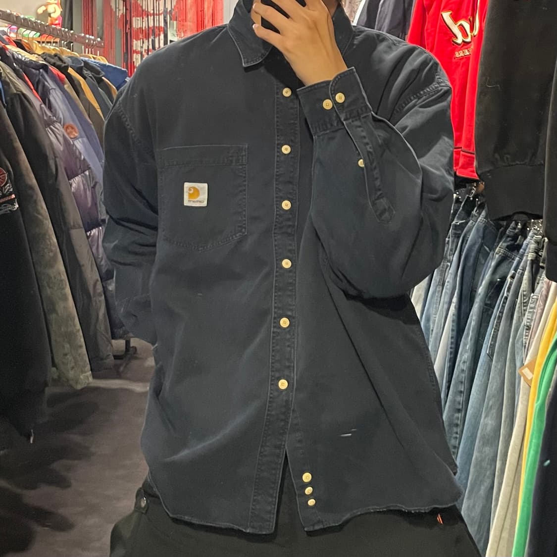 [IM] carhartt 칼하트 딥네이비 긴팔셔츠 상품이미지3