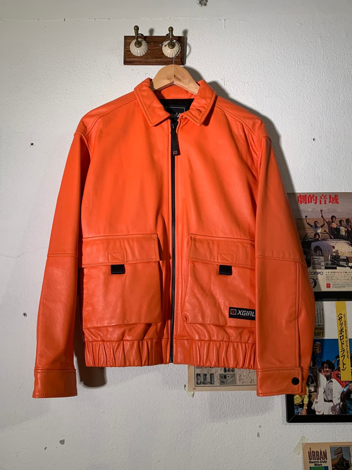 엑스걸 오렌지 폭스레더 자켓 상품이미지1