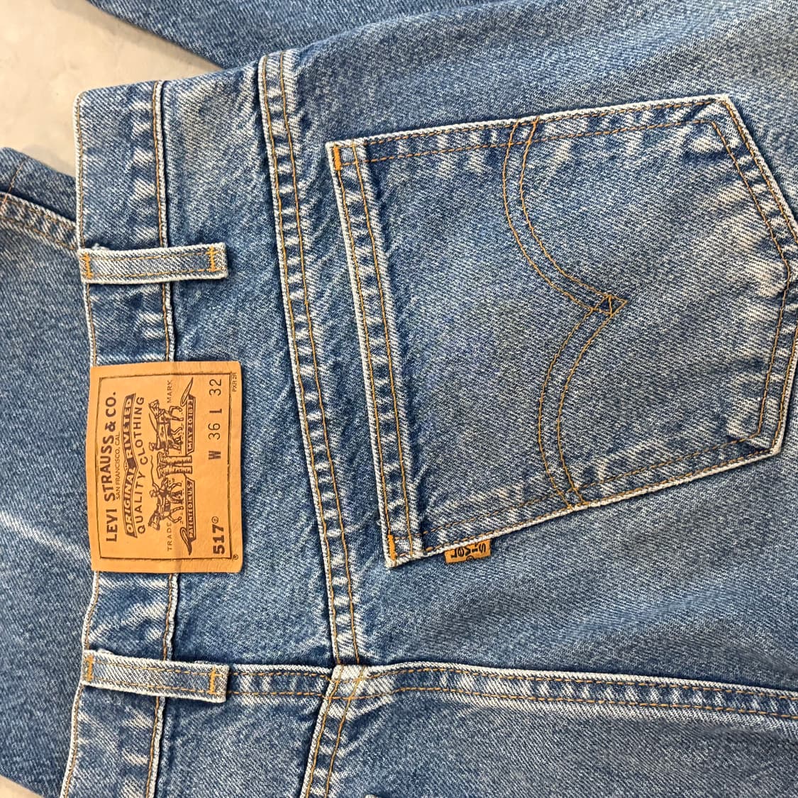 [36/32] 90s USA🇺🇸 리바이스 517 오렌지탭 중청 데님 상품이미지7