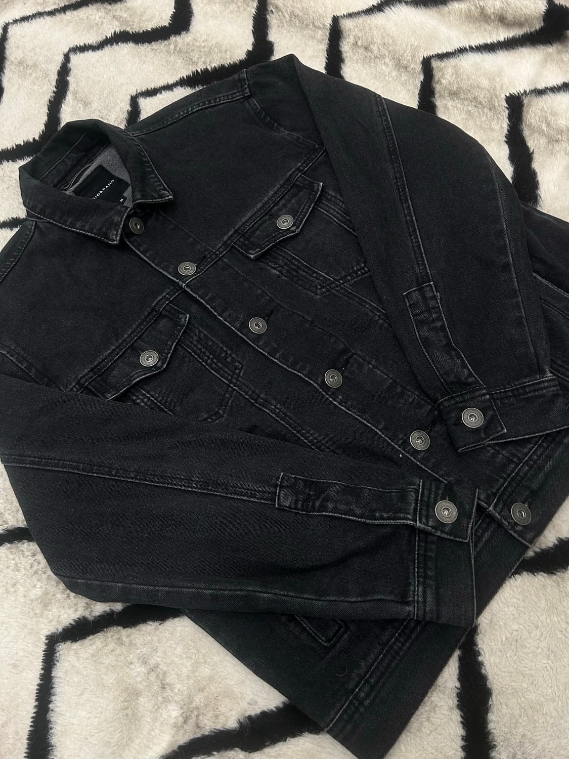 [M]지오다노 흑청 데님 트러커 자켓 상품이미지1