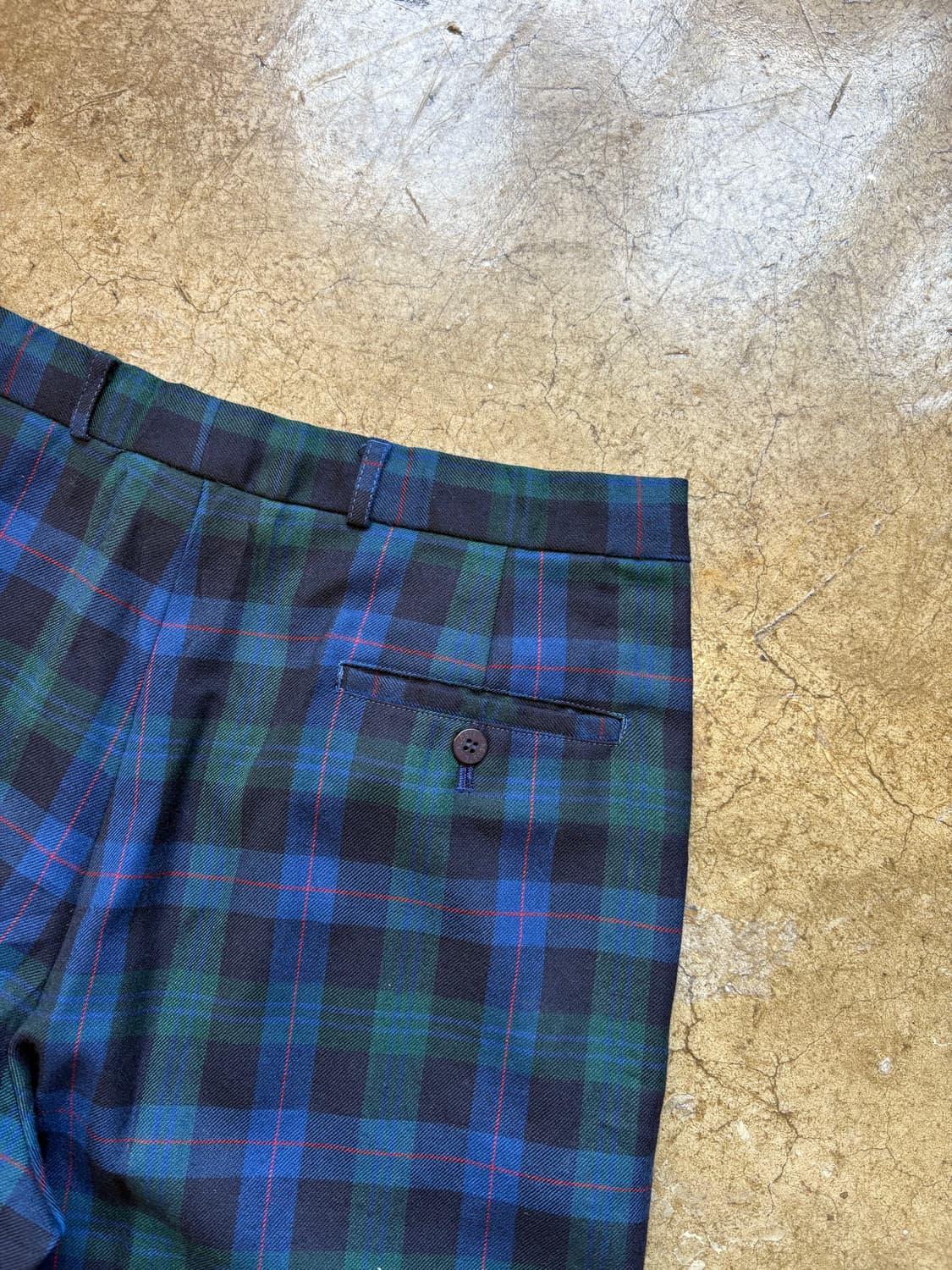 80s 슈미즈 라코스테 투턱 울 체크 슬랙스 상품이미지7