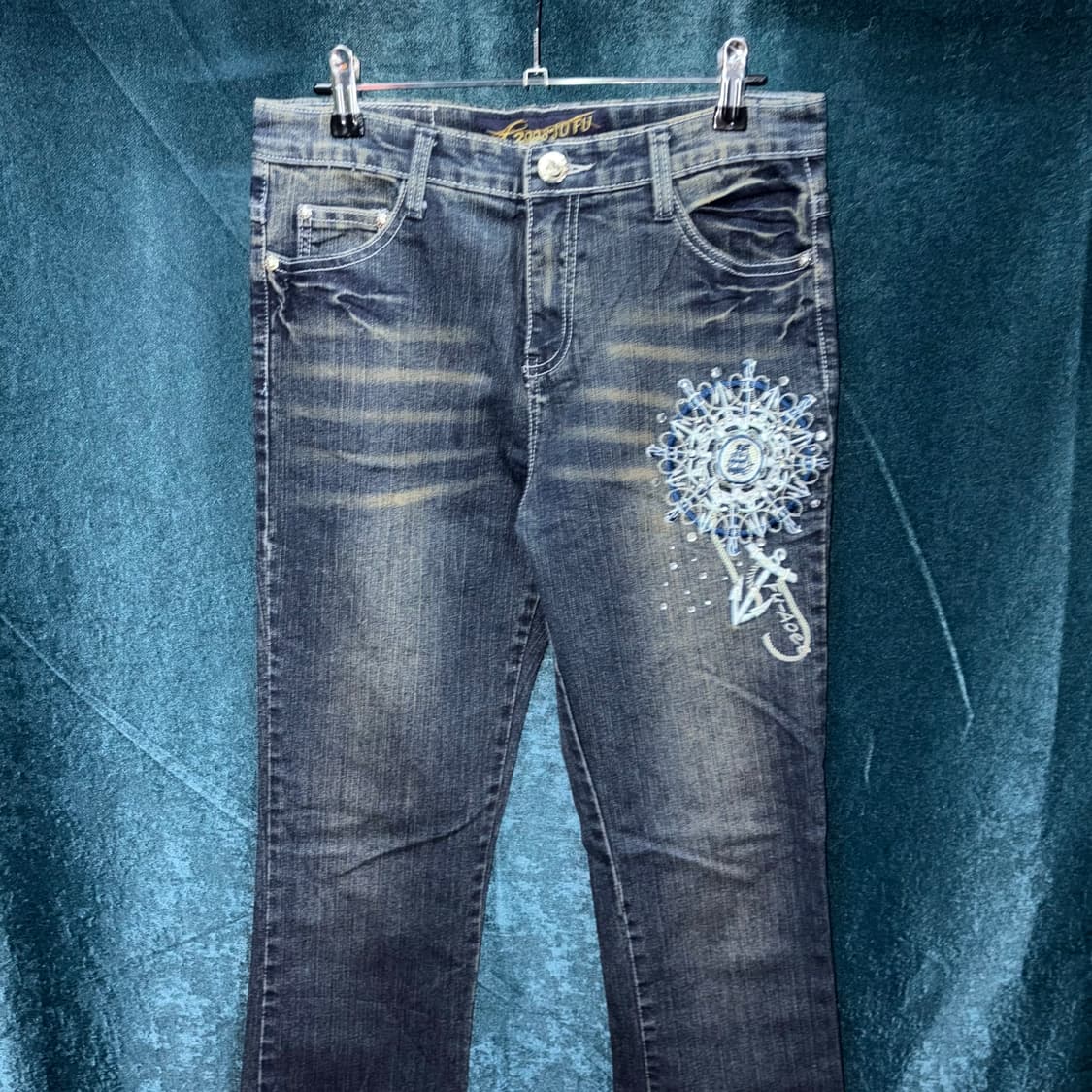 (29) 빈티지 자수 커스텀 레이디 부츠컷 데님 팬츠 상품이미지2