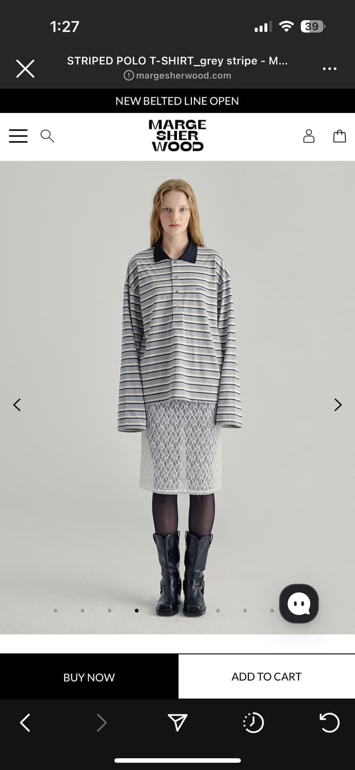 프리사이즈 마지셔우드 스트라이프 카라티 롱슬리브 상품이미지1