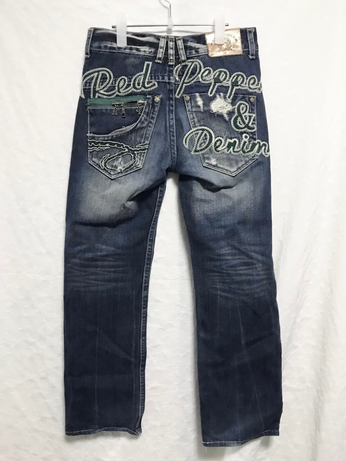 빈티지 red pepper 레드페퍼 지퍼 디테일 자수 데님 팬츠 상품이미지3