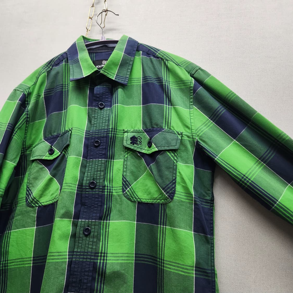 코오롱 투포켓 로고 체크셔츠 95(M) 상품이미지3