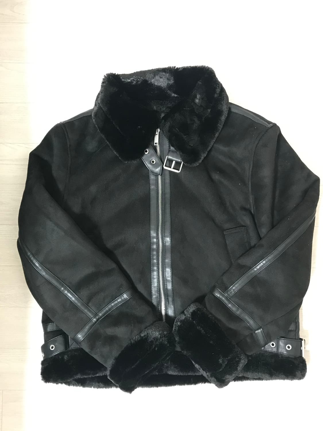 퍼 배색 무스탕 상품이미지6