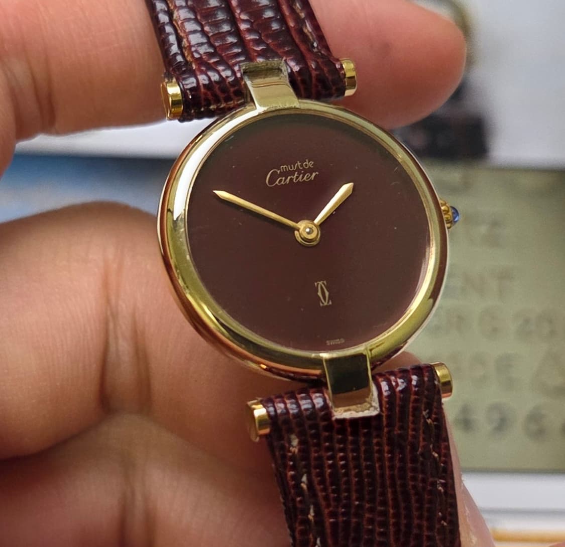 빈티지 까르띠에 머스트드 방돔 화이트로만 블루핸즈 여성용 (감정서 포함) 상품이미지5
