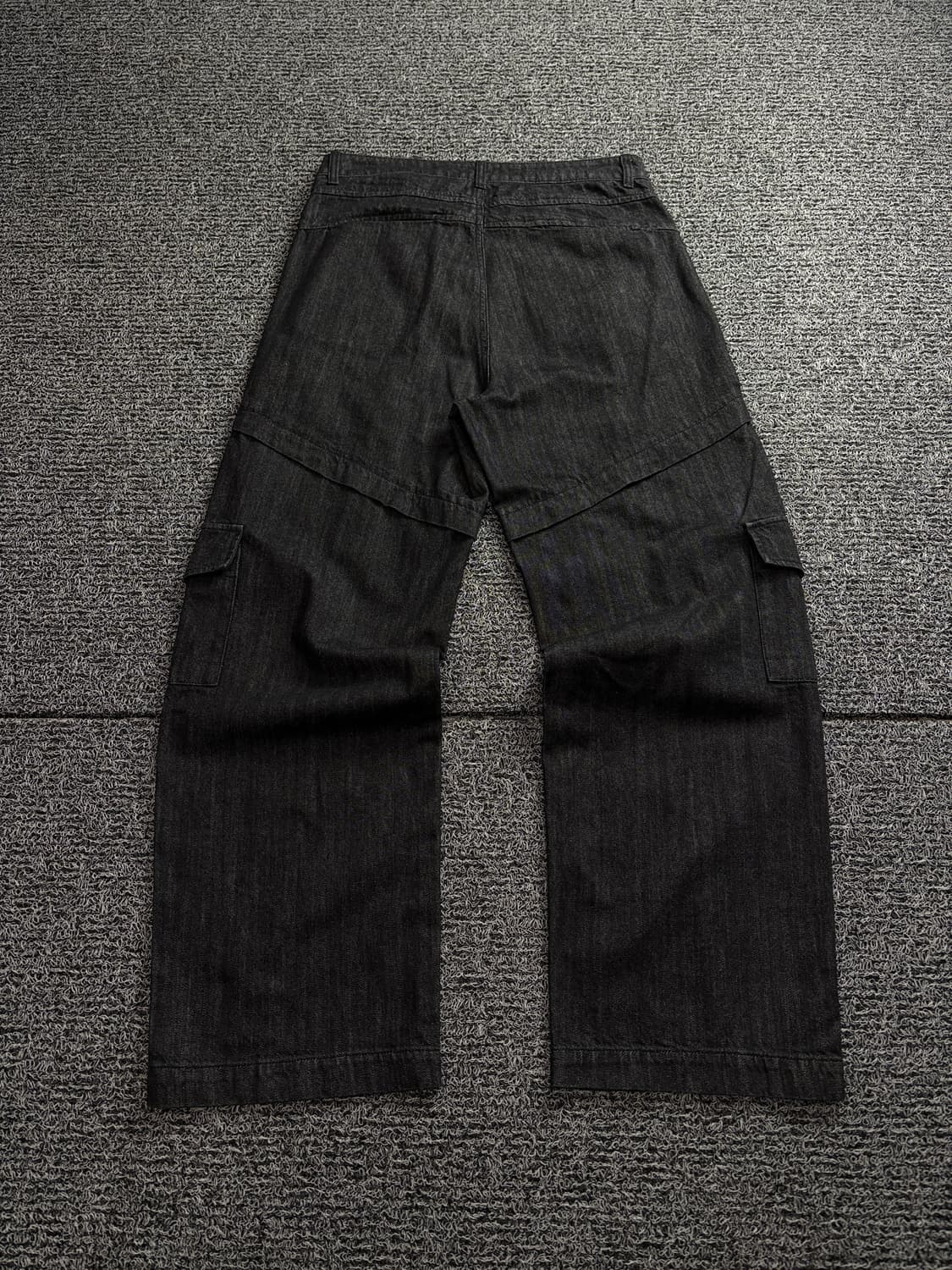 미나브 와이드핏 멀티포켓 퍼티그 흑청 카고 팬츠 1737 상품이미지4