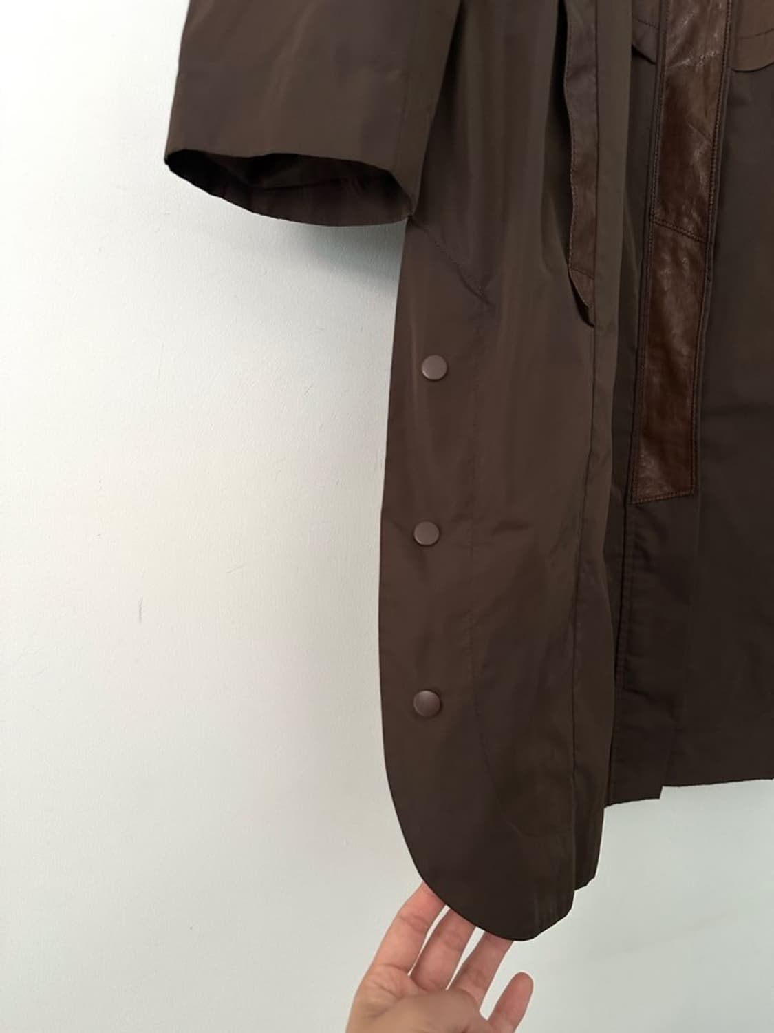 Bambi leather mix jacket / brown 상품이미지5