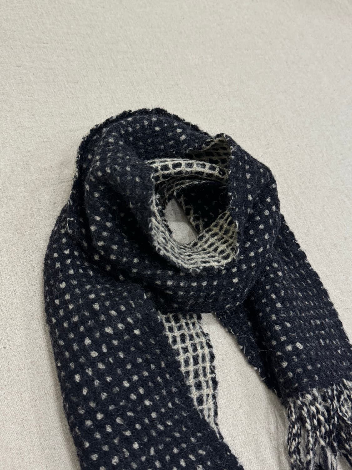 요지야마모토 00s 울 네트 머플러 상품이미지3