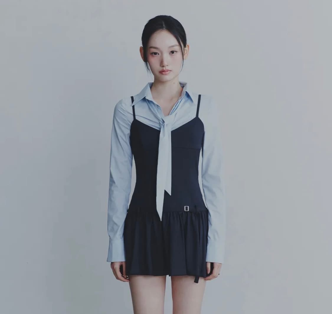 페인오어플레져 비앙카드레스 차콜 클리시어더티스벨리아르낫유어드라이로즈원피스 상품이미지2