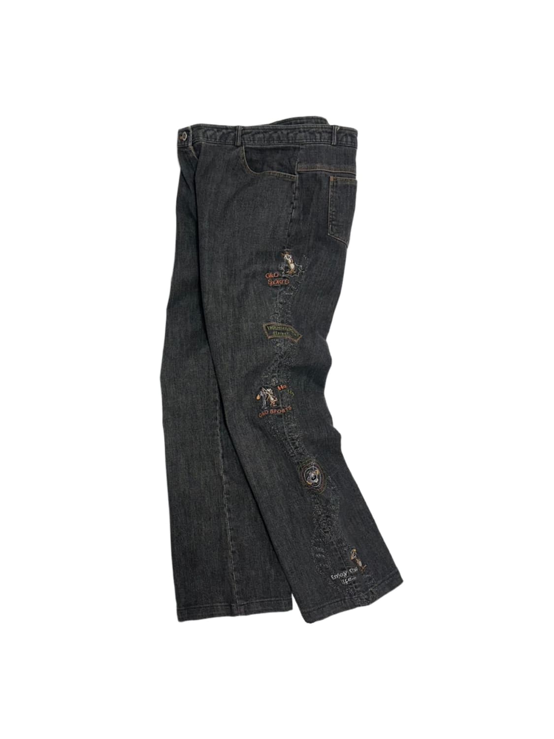 빈티지 y2k 올드스쿨 자수 데님팬츠 상품이미지1