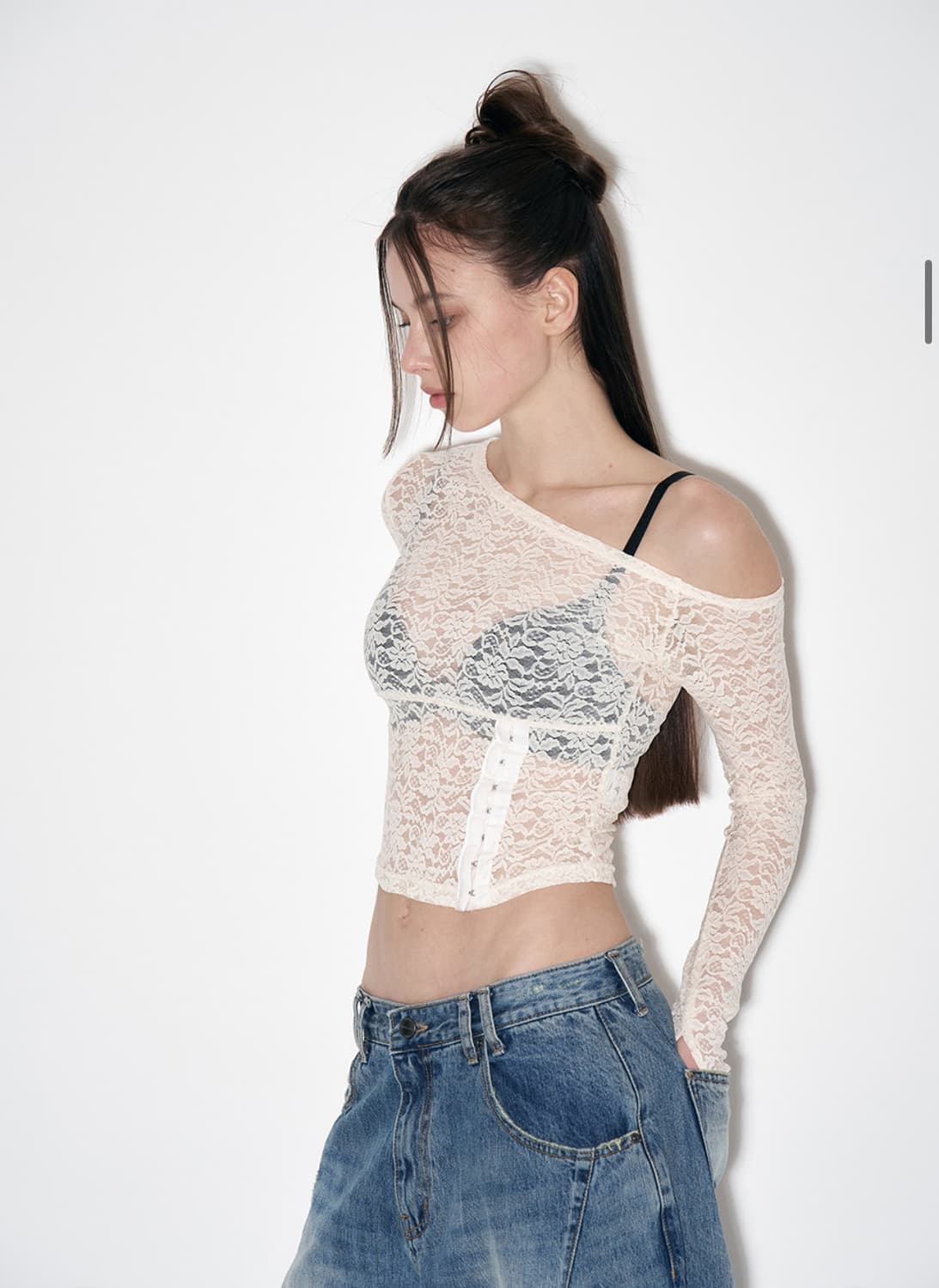플리즈노팔로우 Eva Lace Corset Long Sleeve Top  상품이미지2
