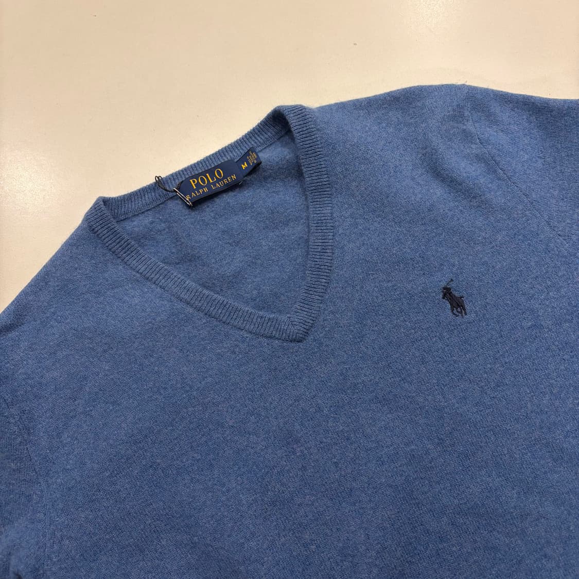 [M] 폴로 랄프로렌 메리노울 V넥 니트 블루 C107 상품이미지3