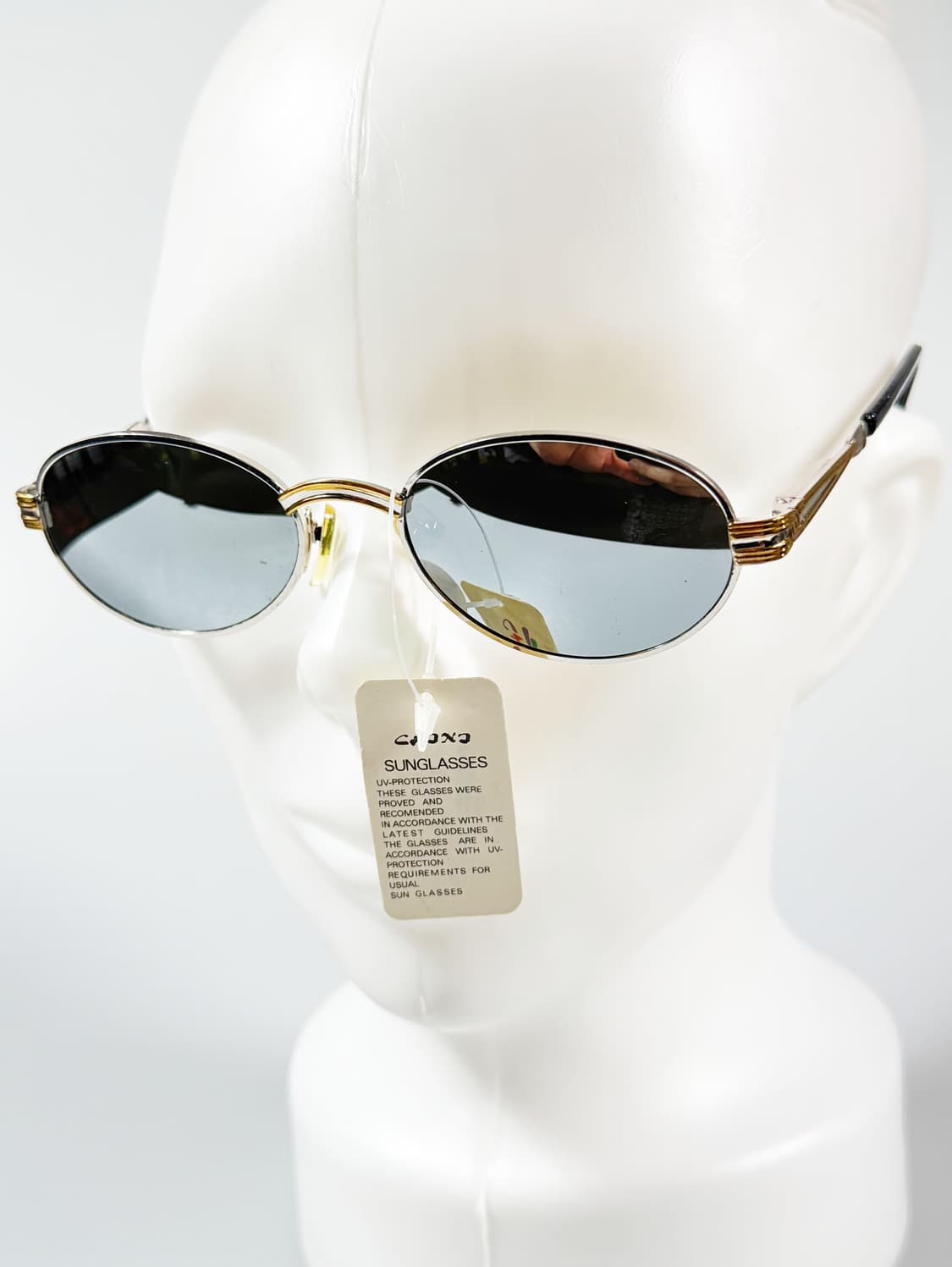 90s CHINI 건메탈 골드 슬림 오벌 메탈 빈티지 선글라스 상품이미지8