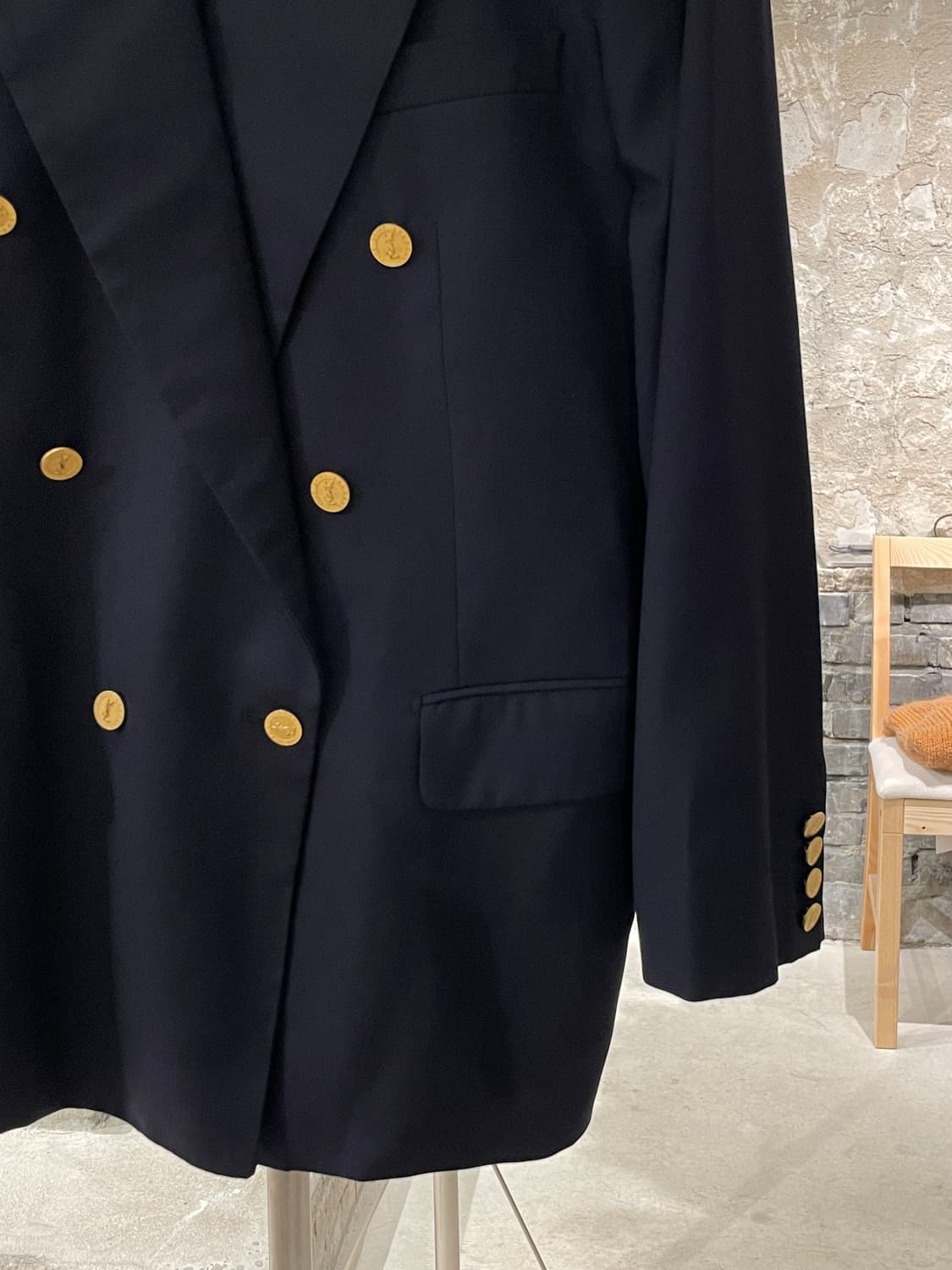 이브 생로랑 뿌르 옴므 다크 네이비 1B 금장 블레이저 상품이미지5