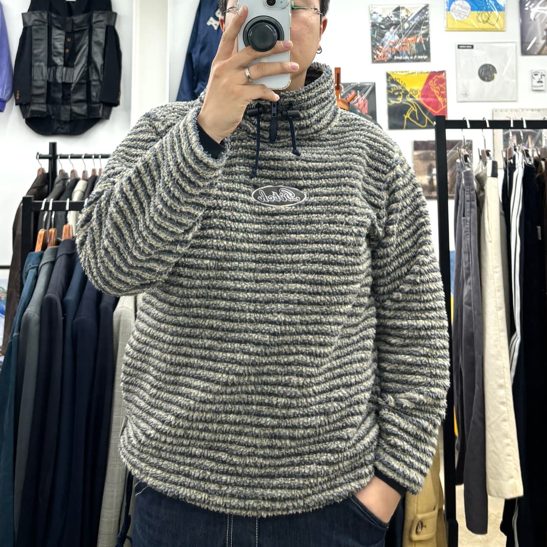 90's 비치 스케이트보드 풀오버 플리스 상품이미지2