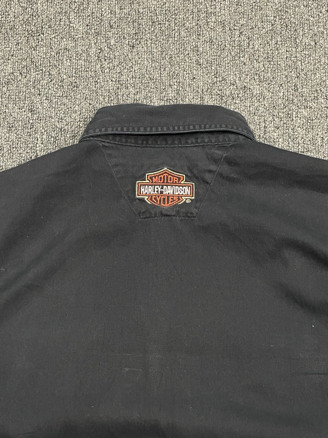 M)할리데이비슨 빈티지 자수 패치 블랙 반팔셔츠  상품이미지6