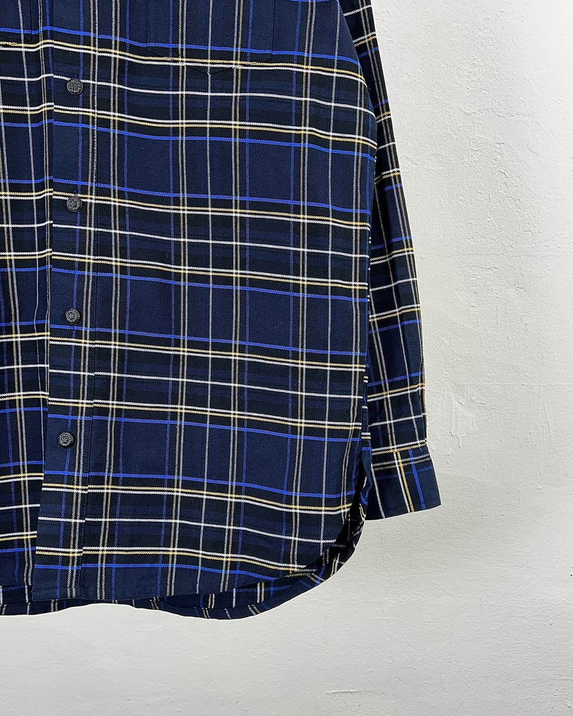 오프화이트 18ss 애로우 블루 플란넬 체크 셔츠 상품이미지6