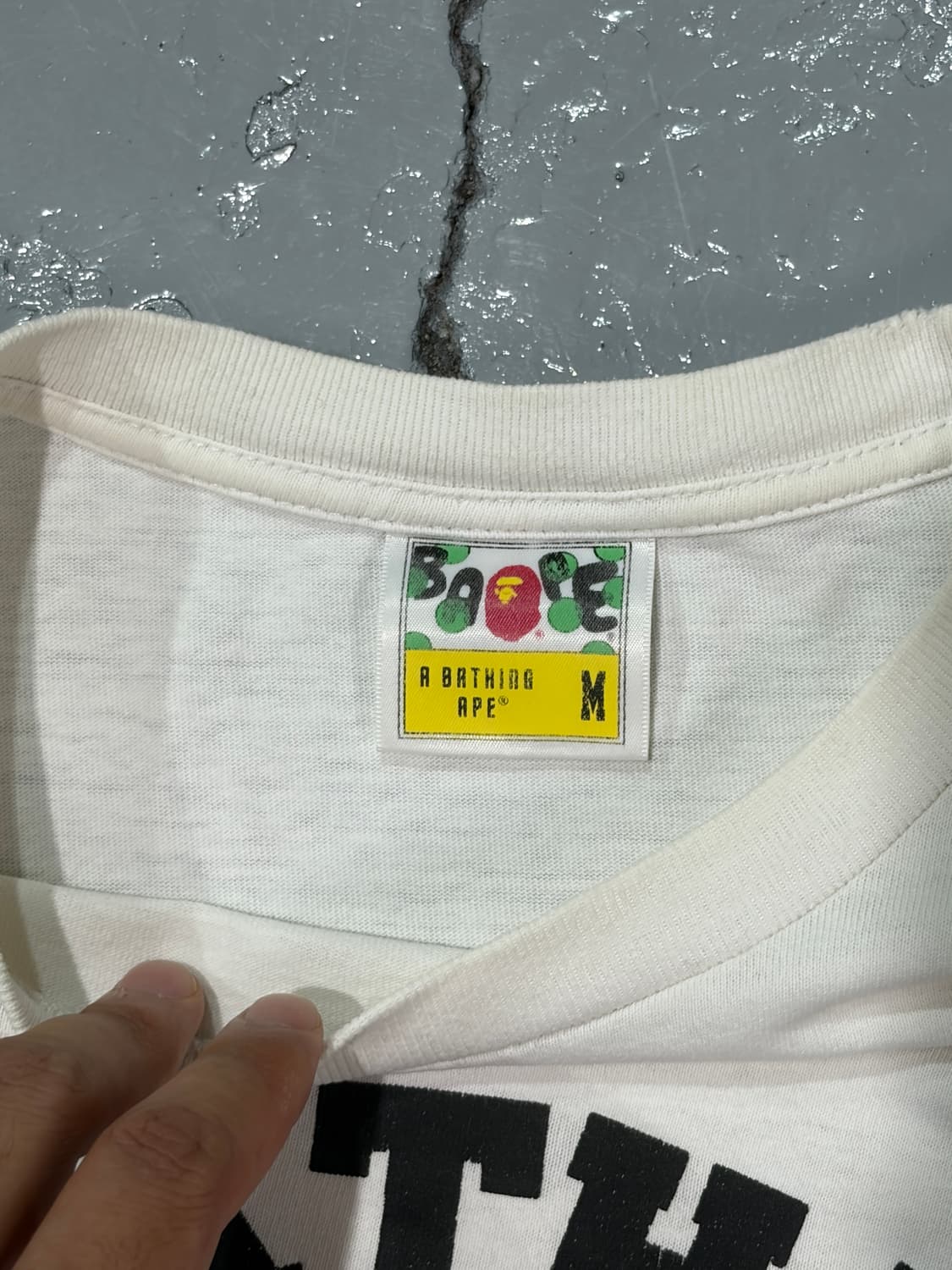 베이프(bape) 화이트 반팔 티셔츠 싱글 스티치 상품이미지3