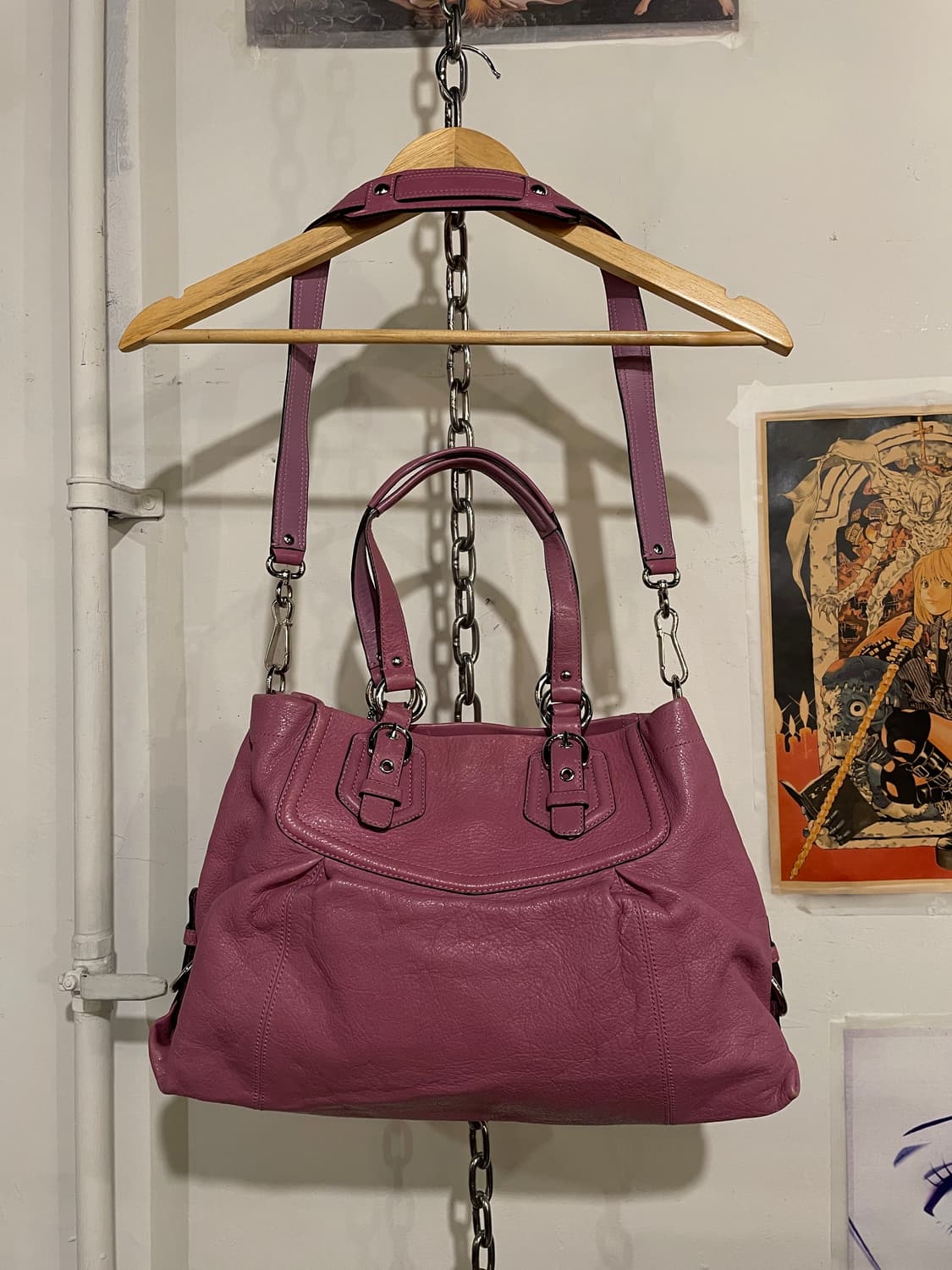 coach 코치 가죽 핑크 숄더 크로스 토트백 갸루 상품이미지4