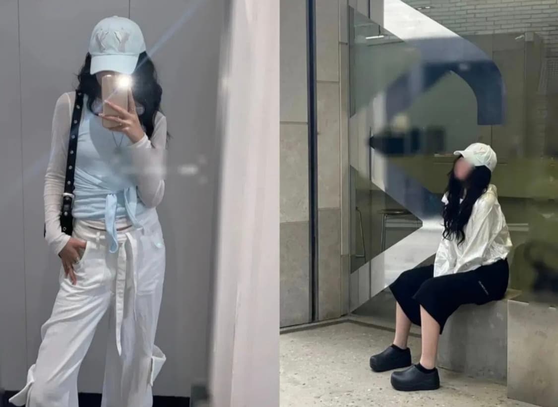 민트블루 그린 오픈와이와이 로고 볼캡 모자 상품이미지2