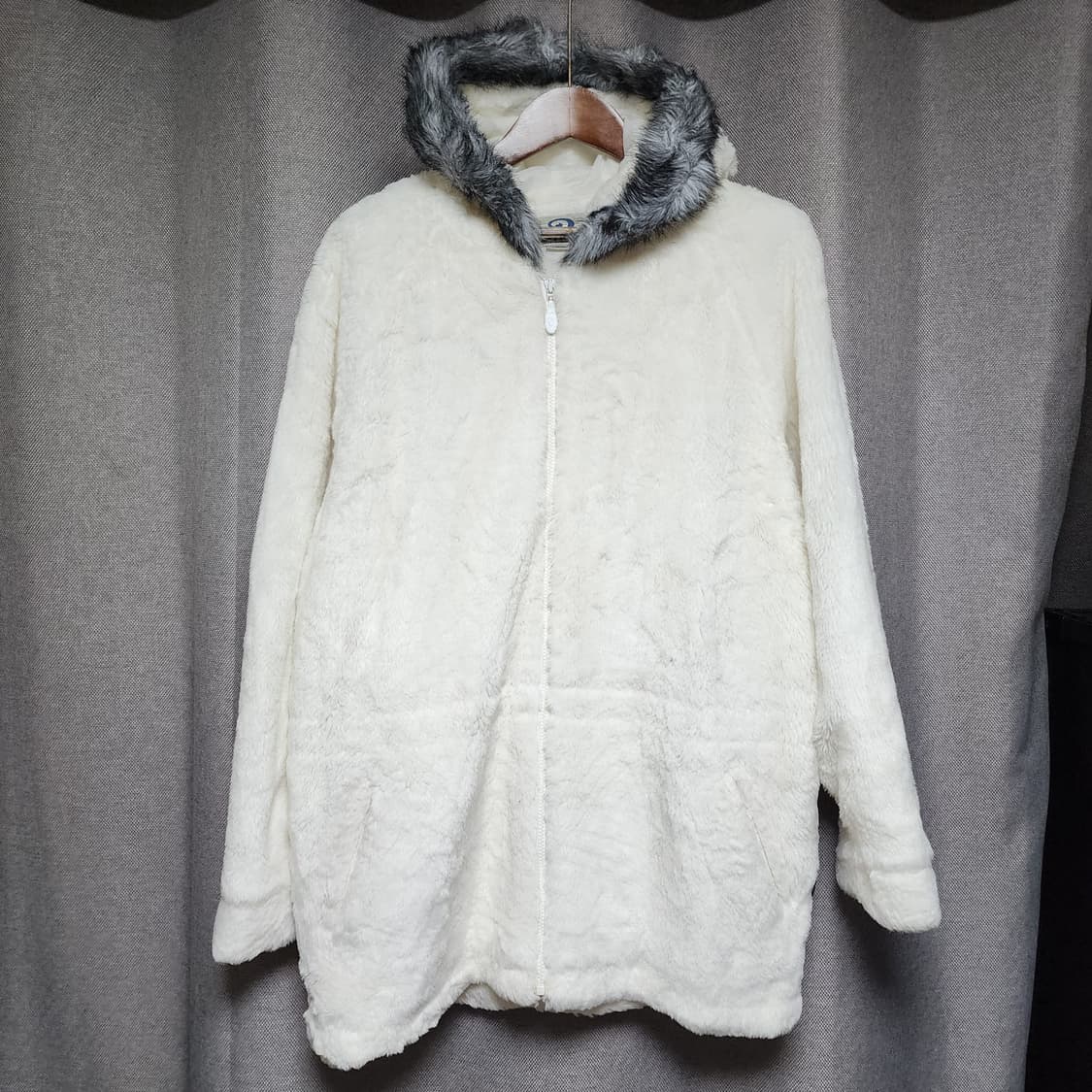 피코 Y2k 갸루 퍼 하프 플리스 후드집업 상품이미지3