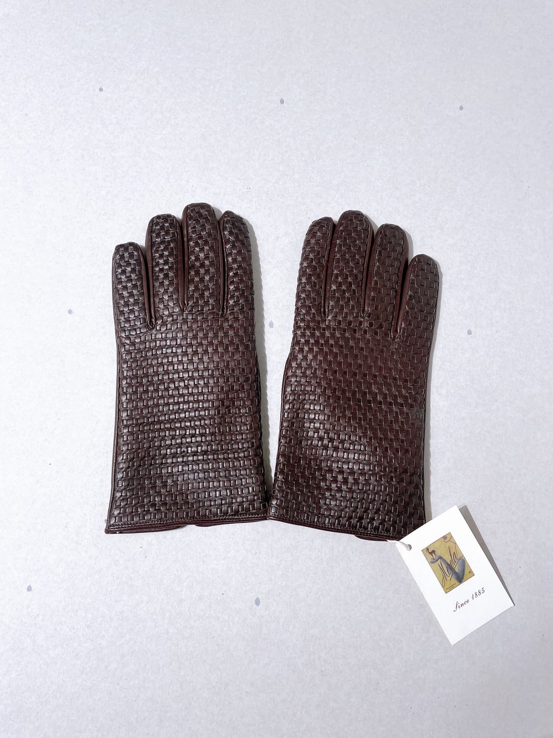 (정품/새상품) 메롤라 남성 브라운 양가죽 위빙 캐시미어 안감 장갑 상품이미지1