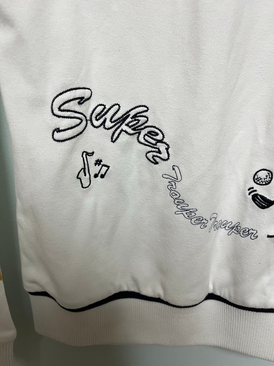 W.Angle 흰색 자수 여성 골프니트 상품이미지4