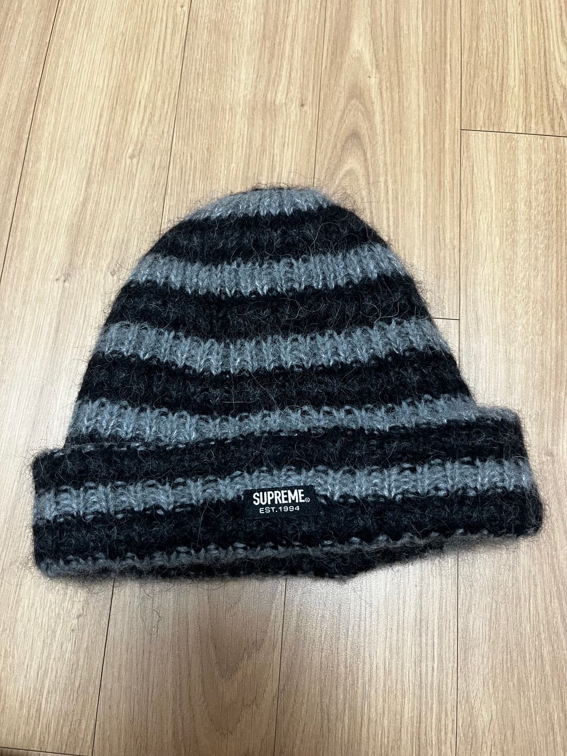슈프림 스트라이프 비니 블랙 상품이미지2