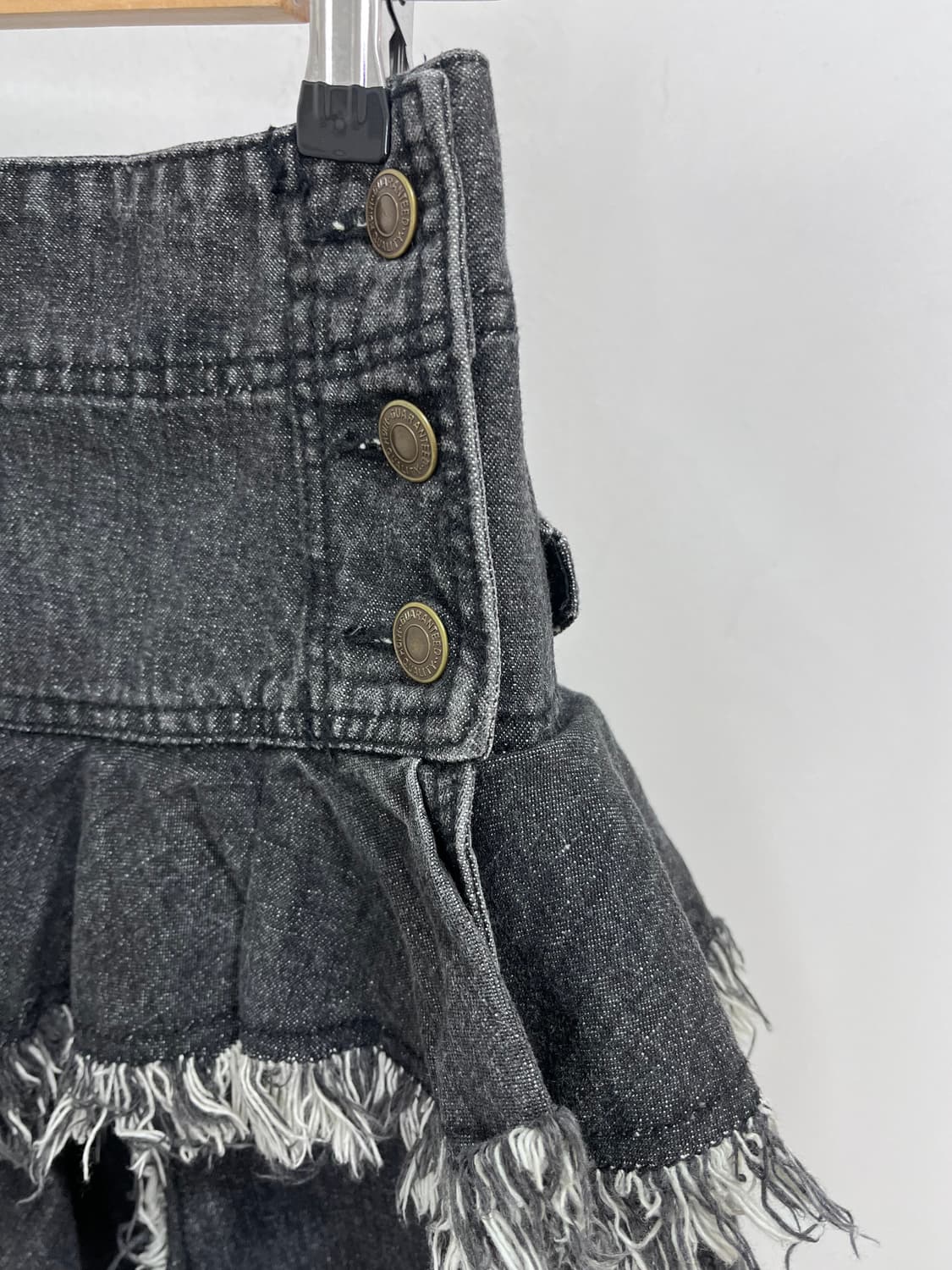 ALGONQUINS 알곤퀸즈 펑크 캉캉 흑청 데님 랩스커트 치마 상품이미지6