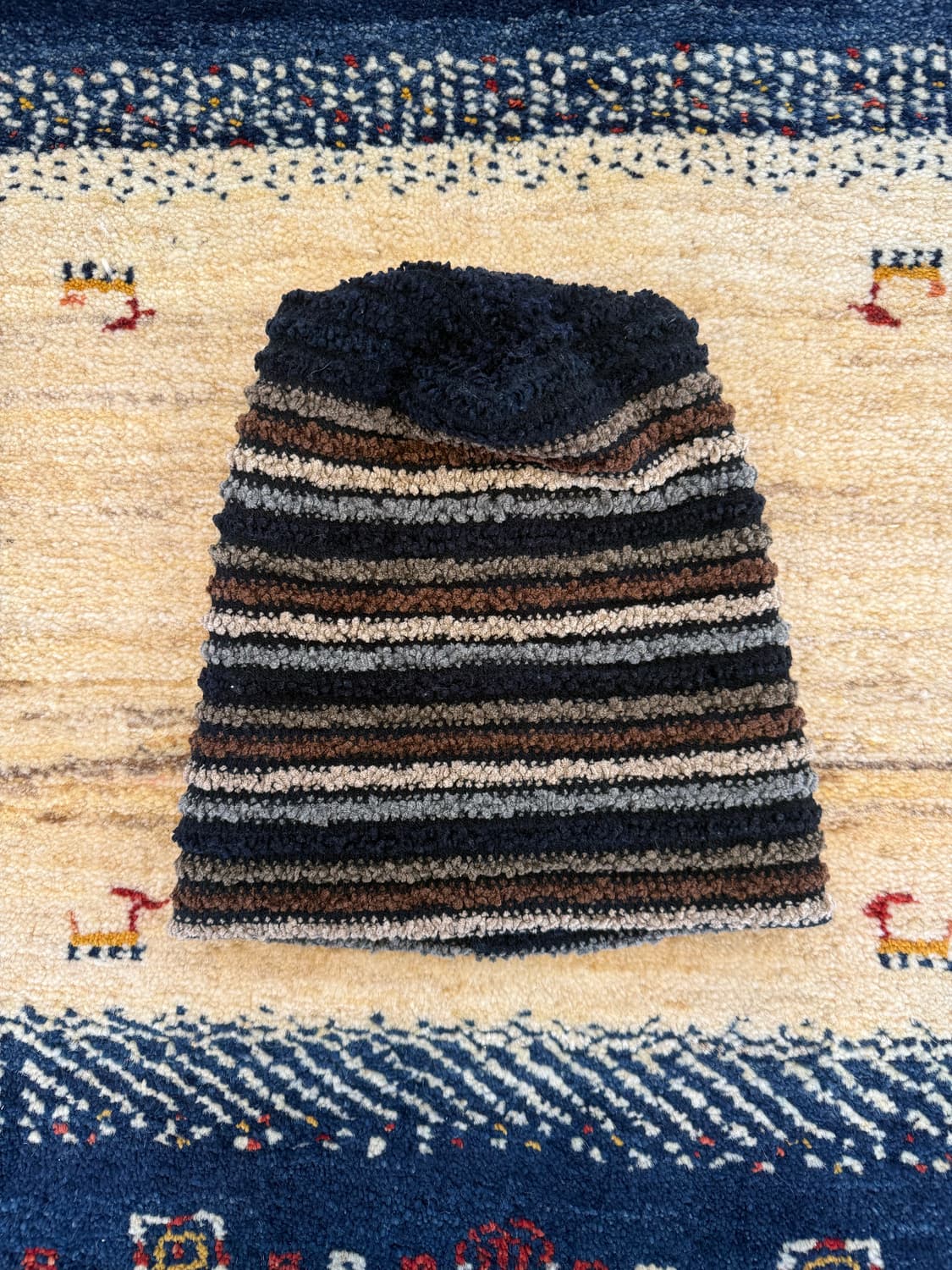 빈티지 스트라이프 파일원단 비니 상품이미지1