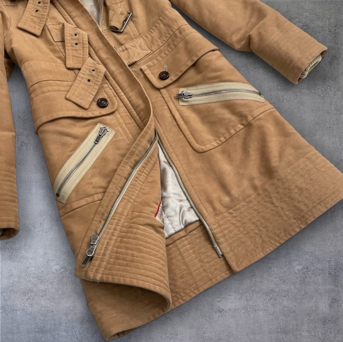 마크바이마크제이콥스  카멜 리얼퍼 후드 코트 자켓 XS 상품이미지5