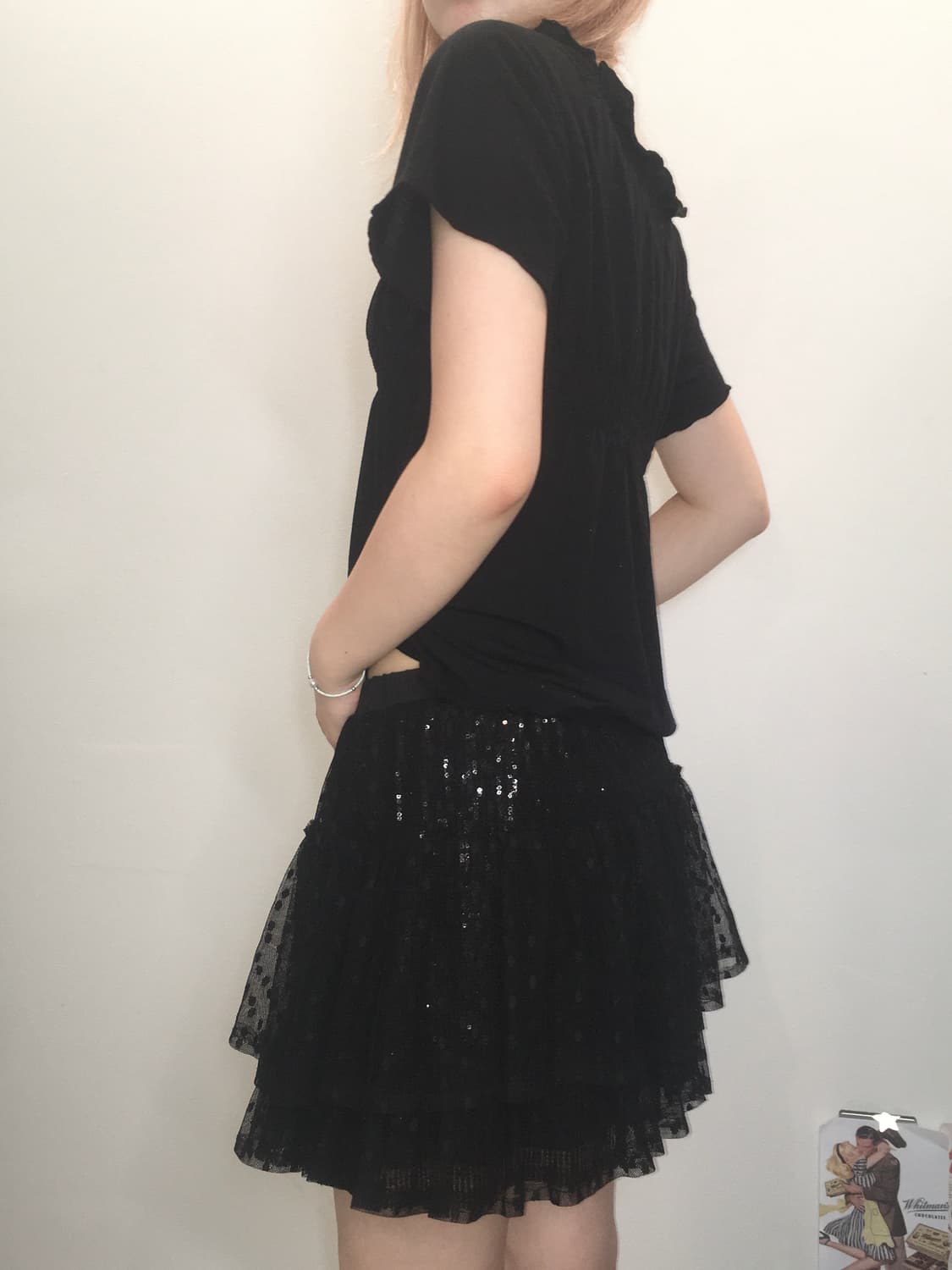 jpn vintage 블랙 오프숄더 티셔츠 상품이미지3
