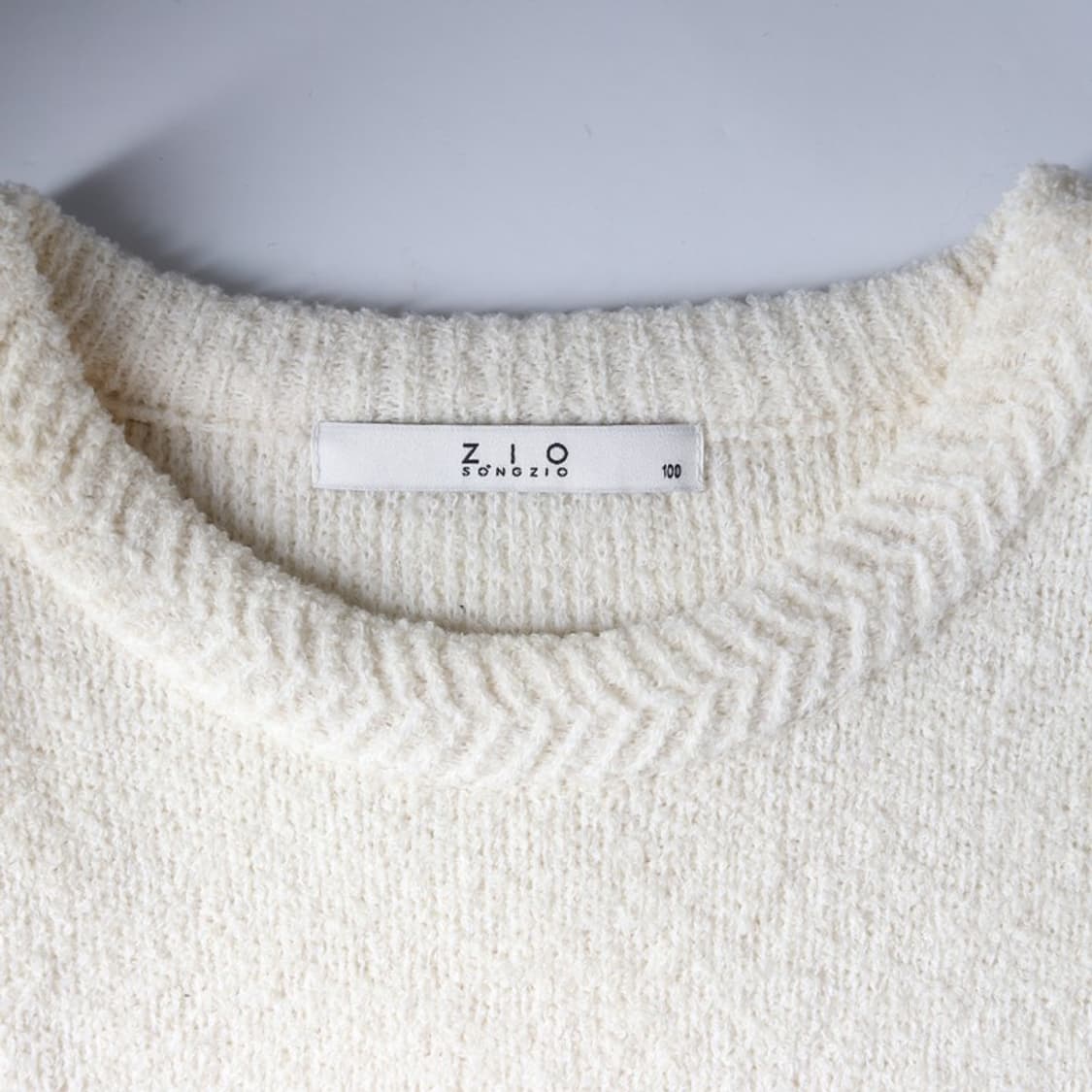 지오송지오 울 블렌드 3컬러 배색 라운드 니트 L 상품이미지5